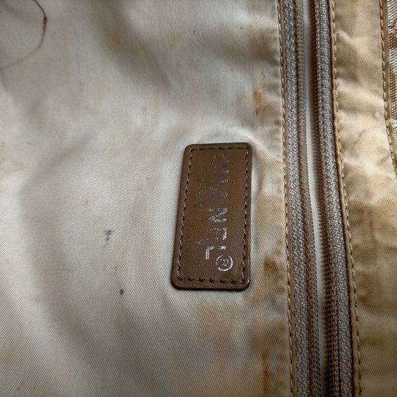 Chanel travel line Beige tan airplane  carry on hand bag purse jacquard - Picture 7 of 9